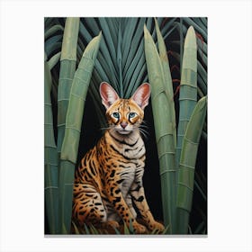 Serval 2 Tropical Animal Portrait Canvas Print