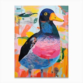 Colourful Bird Painting Coot 2 Canvas Print