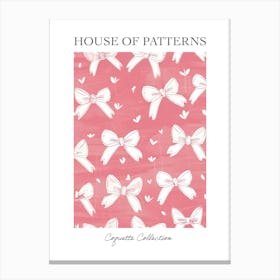 Pastel Pink Bows 3 Pattern Poster Canvas Print