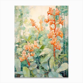 Tropical Plant Painting Jade Plant 2 Canvas Print
