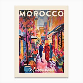 Marrakech Morocco 5 Fauvist Painting Travel Poster Canvas Print