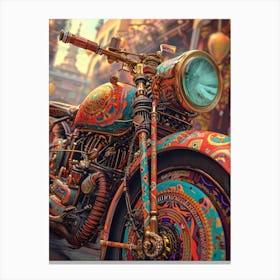 Vintage Colorful Scooter 7 Canvas Print