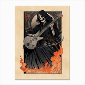 Strings of Eternity Skeleton Music Canvas Print