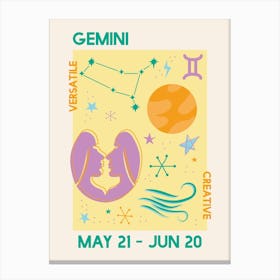 Gemini Zodiac Canvas Print