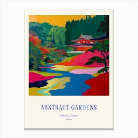 Colourful Gardens Ginkaku Ji  Temple Japan 7 Blue Poster Canvas Print