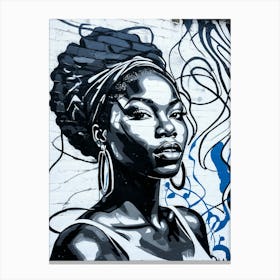 Graffiti Mural Of Beautiful Black Woman 107 Canvas Print