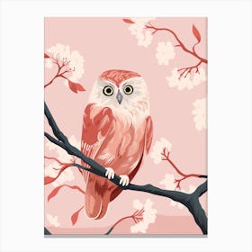 Minimalist Eastern Screech Owl Illustration Canvas Print