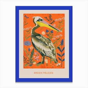 Spring Birds Poster Brown Pelican 3 Canvas Print