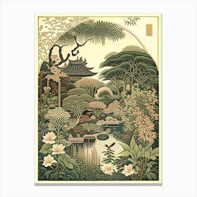 Japanese Friendship Garden 1, Usa Vintage Botanical Canvas Print