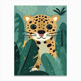 Jaguar Jungle Cartoon Illustration 1 Canvas Print