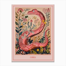 Floral Animal Painting Cobra 5 Poster Canvas Print