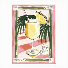 Pina Colada Cocktail Painting Art Kitchen Anana Canvas Print