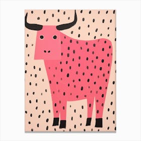 Pink Polka Dot Buffalo 2 Canvas Print
