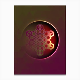 Geometric Neon Glyph on Jewel Tone Triangle Pattern 203 Canvas Print