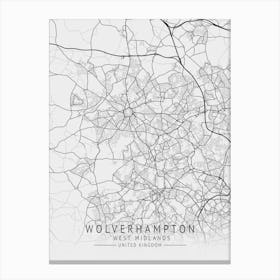 Wolverhampton Map Stampe su tela