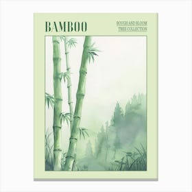Bamboo Tree Atmospheric Watercolour Painting 1 Poster Canvas Print