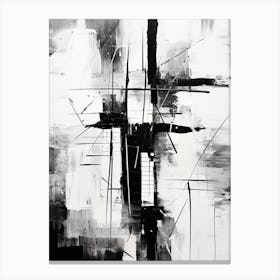 Connection Abstract Black And White 2 Canvas Print