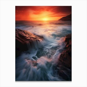 Sunset Over The Ocean 2 Canvas Print