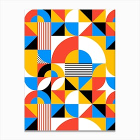 Abstract Geometric Pattern - Bauhaus geometric retro poster #3, 60s poster Canvas Print
