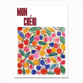 Mon Cheri Poster Cherries Matisse Style 4 Canvas Print