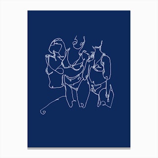 Sisters in Blue Canvas Print