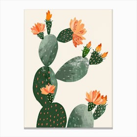 Nopal Cactus Minimalist Abstract Illustration 2 Canvas Print