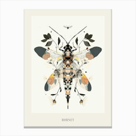 Colourful Insect Illustration Hornet 3 Poster Canvas Print