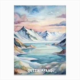 Quttinirpaaq National Park Watercolor Painting Canvas Print