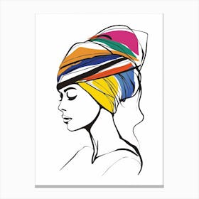 African Woman In A Turban 20 Canvas Print