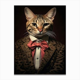 Gangster Cat Savannah 3 Canvas Print