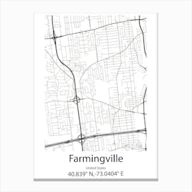 Farmingville,United States Minimalist Map Canvas Print