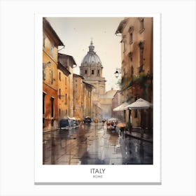 Italy, Rome 3 Watercolor Travel Poster Canvas Print