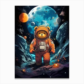 Teddy Bear In Space Canvas Print