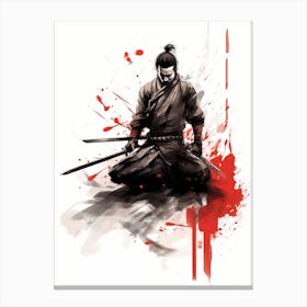 Japanese Samurai Warrior Sumi-e 1 Canvas Print