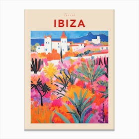 Ibiza Spain Fauvist Travel Poster Canvas Print