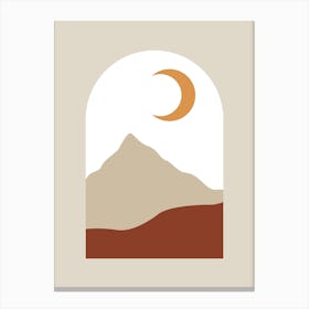 Mountain And Moon Canvas Print