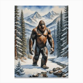 Wild Bigfoot in The Woods Canvas Print