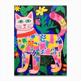 Maximalist Animal Painting Cat 2 Canvas Print