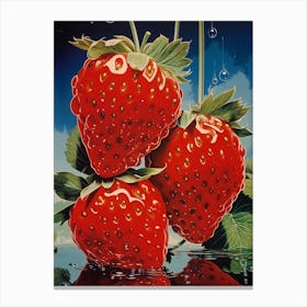 Vintage Strawberries Pop Art Photography Inspired 2 Canvas Print