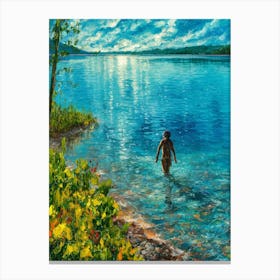 Child In Water Canvas Print