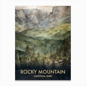 Rocky Mountain National Park Vintage Travel Poster 6 Canvas Print