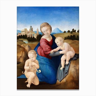 Madonna And Child With The Infant Saint John, Raphael Canvas Print