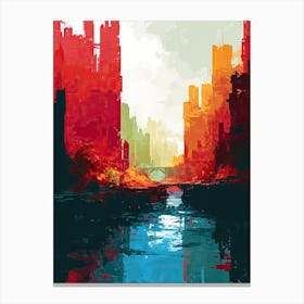Cityscape | Pixel Minimalism Art Series 1 Canvas Print