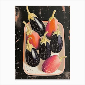 Art Deco Aubergines In A Baking Tray Canvas Print