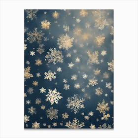 Gold Snowflakes vector art Canvas Print