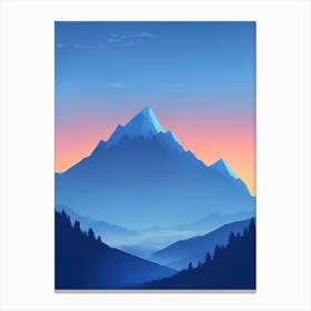 Misty Mountains Vertical Composition In Blue Tone 49 Canvas Print
