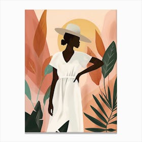 Woman In White Dress Canvas Print