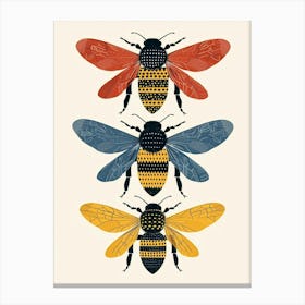 Colourful Insect Illustration Bee 5 Canvas Print