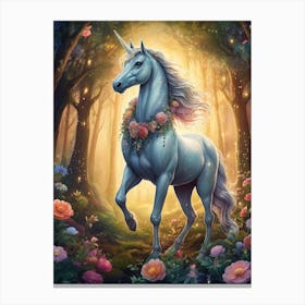 Unicorn In The Forest 1 Canvas Print