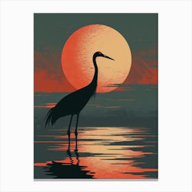 Heron At Sunset 3 Canvas Print